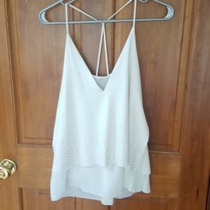 Flowy white zara top low back tank